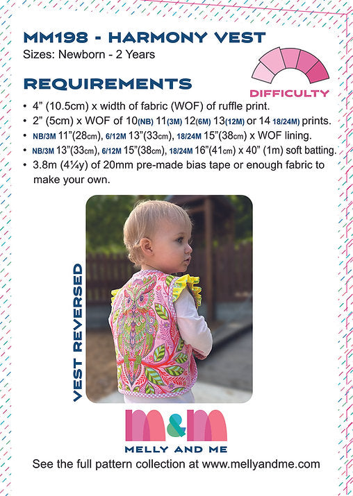 Melly & Me - Harmony Patchwork Vest Baby Pattern