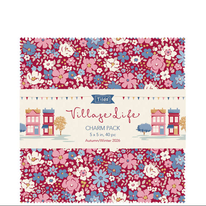 PRE-ORDER |Tilda Village Life Charm Pack – 40 x 5" Squares