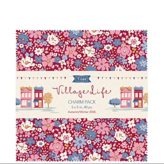 PRE-ORDER |Tilda Village Life Charm Pack – 40 x 5" Squares